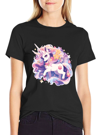 Magical Unicorn Graphic Tee - Black
