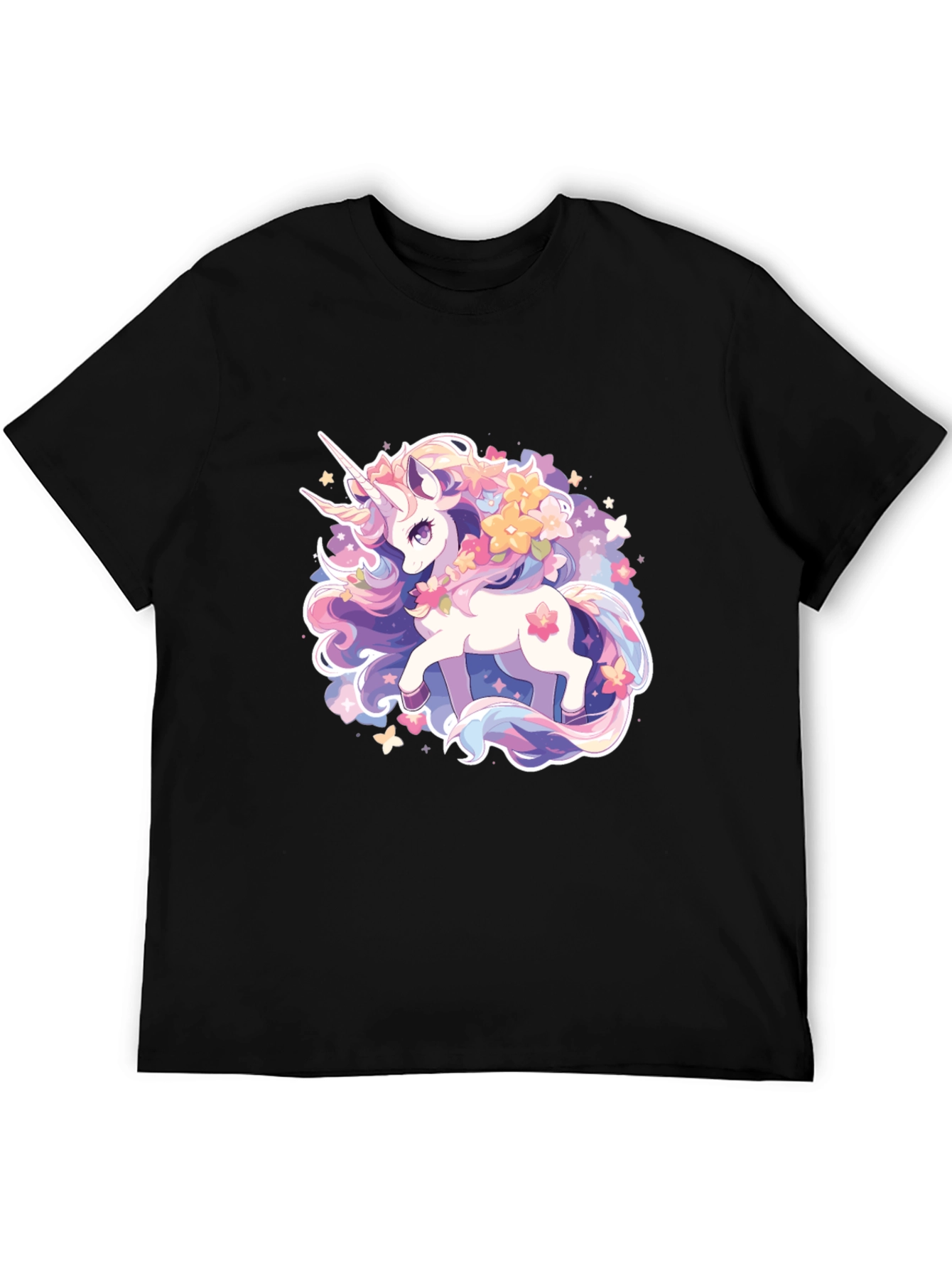 Magical Unicorn Graphic Tee - Black