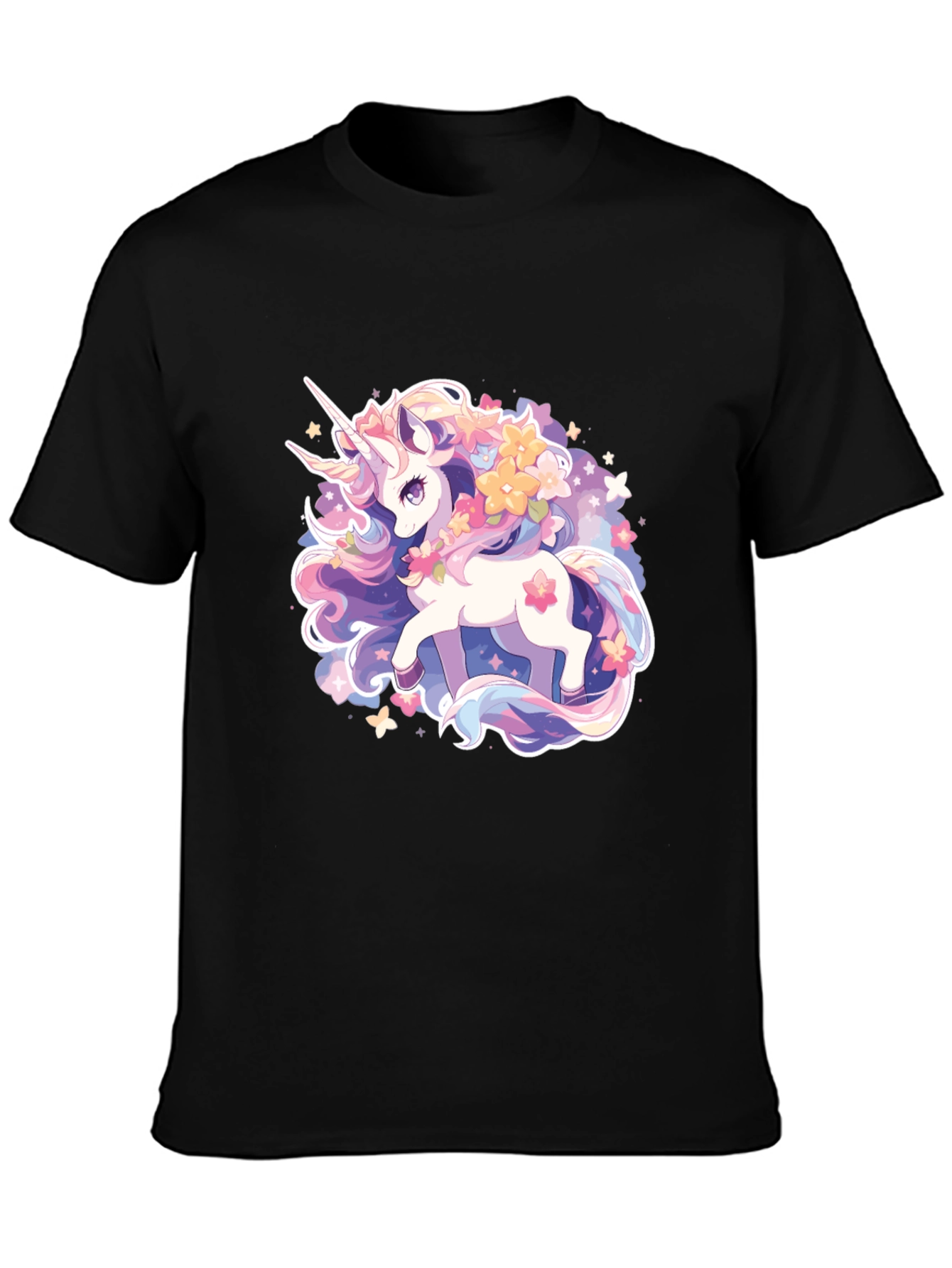 Magical Unicorn Graphic Tee - Black