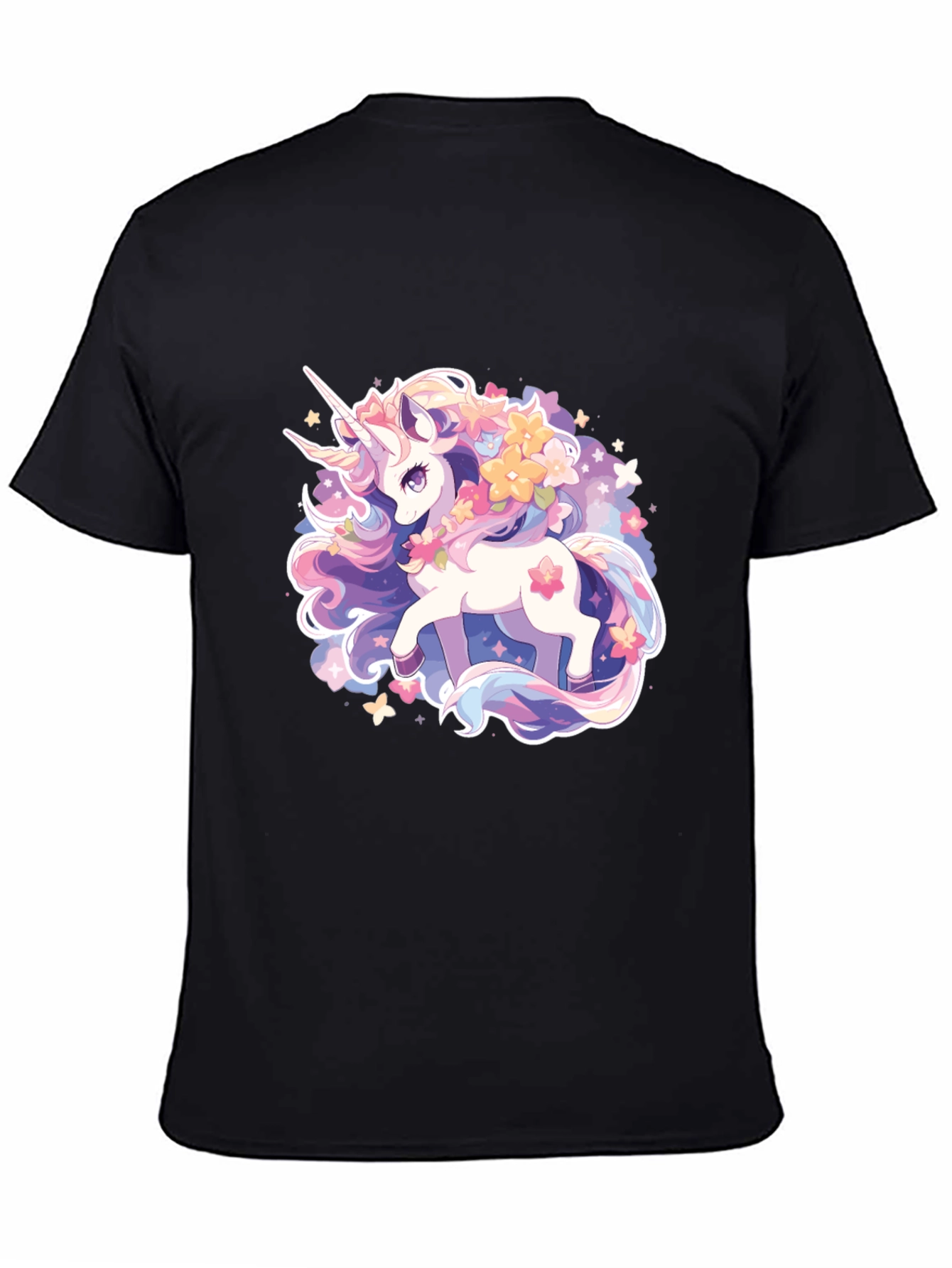 Magical Unicorn Graphic Tee - Black