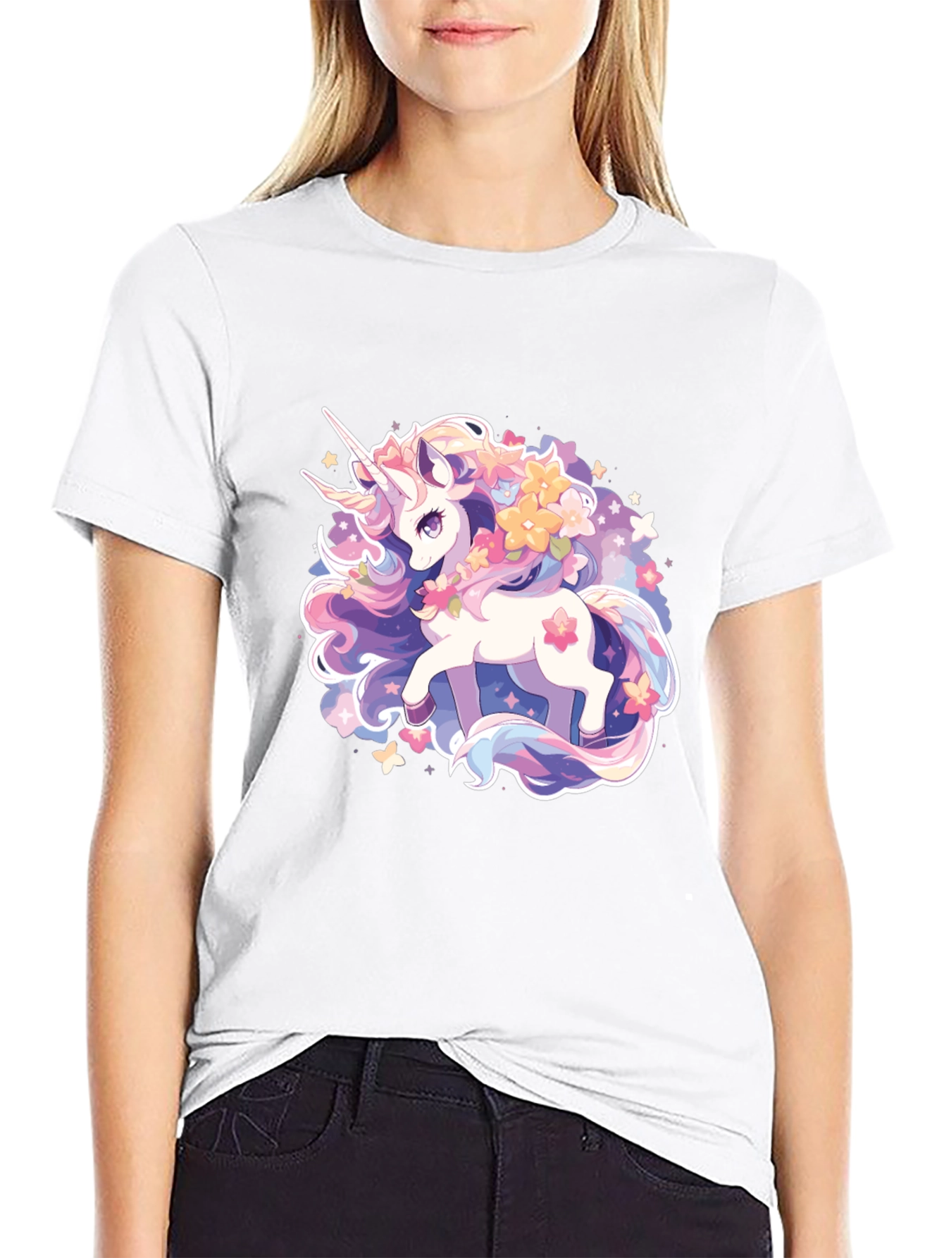 Magical Unicorn Graphic Tee - Black