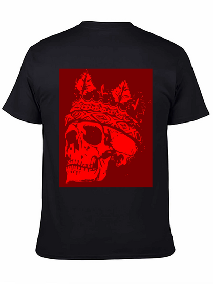 Skull King Graphic T-Shirt - Bold Red Design