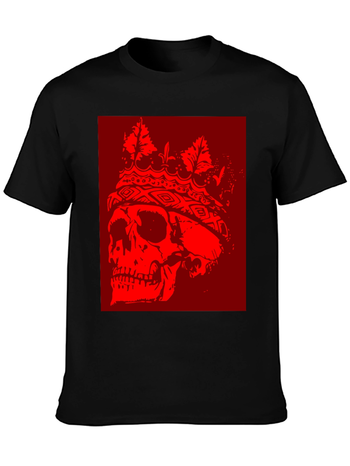 Skull King Graphic T-Shirt - Bold Red Design