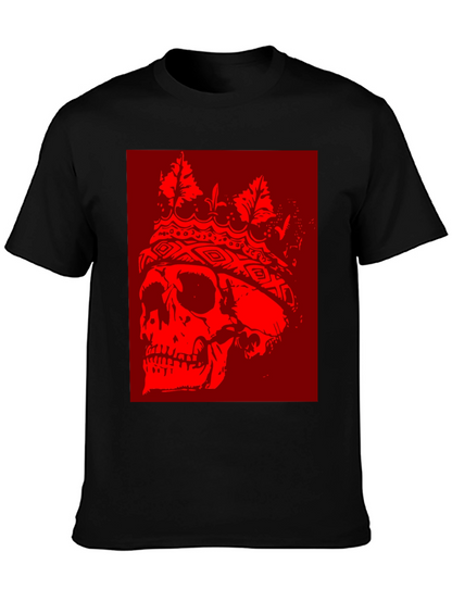 Skull King Graphic T-Shirt - Bold Red Design