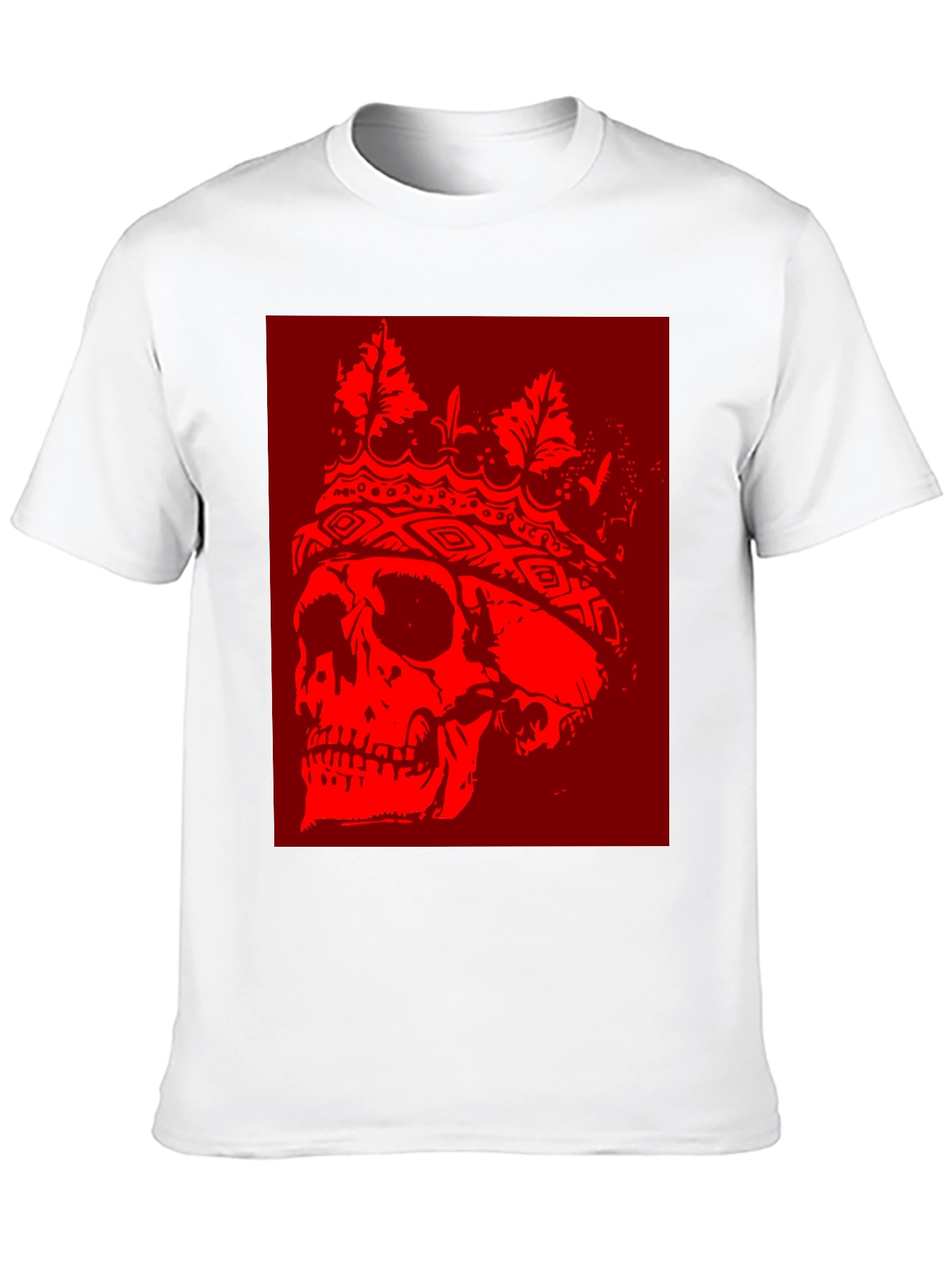Skull King Graphic T-Shirt - Bold Red Design