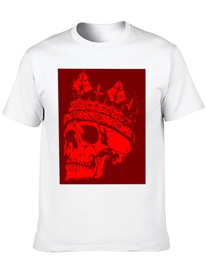 Skull King Graphic T-Shirt - Bold Red Design