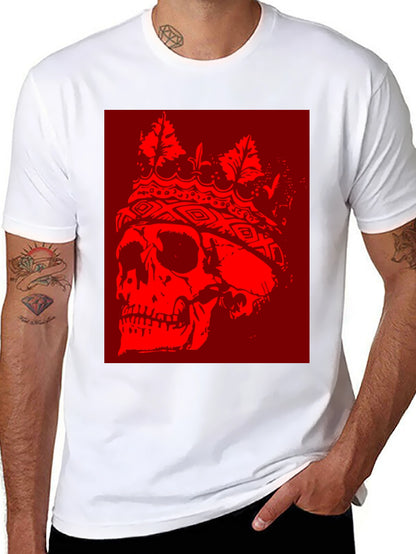 Skull King Graphic T-Shirt - Bold Red Design
