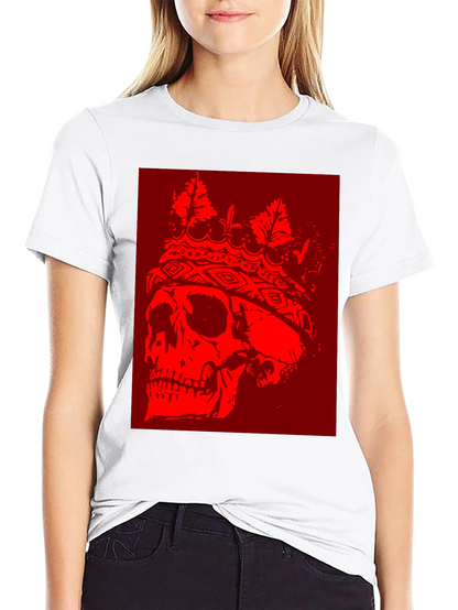 Skull King Graphic T-Shirt - Bold Red Design