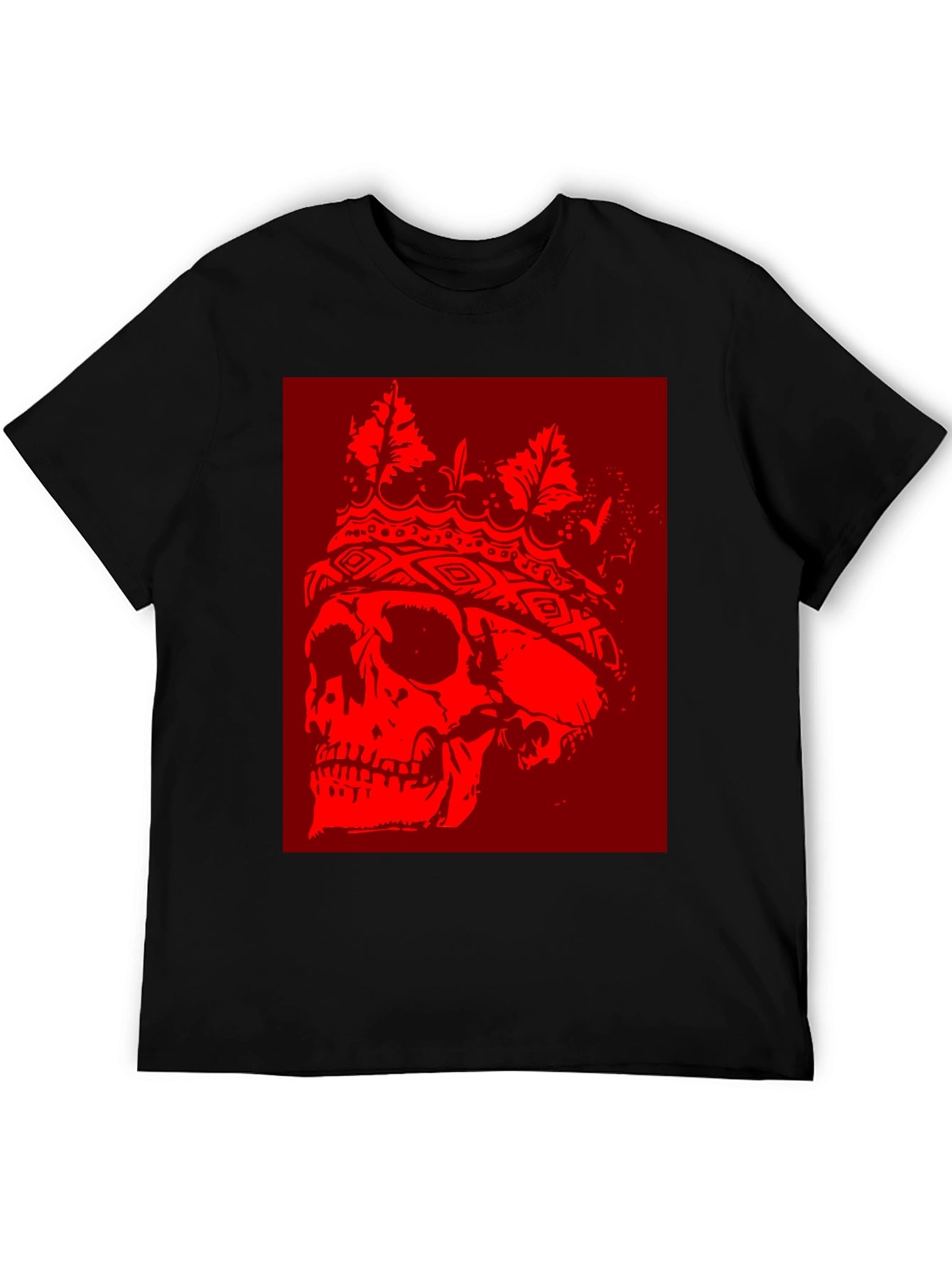 Skull King Graphic T-Shirt - Bold Red Design