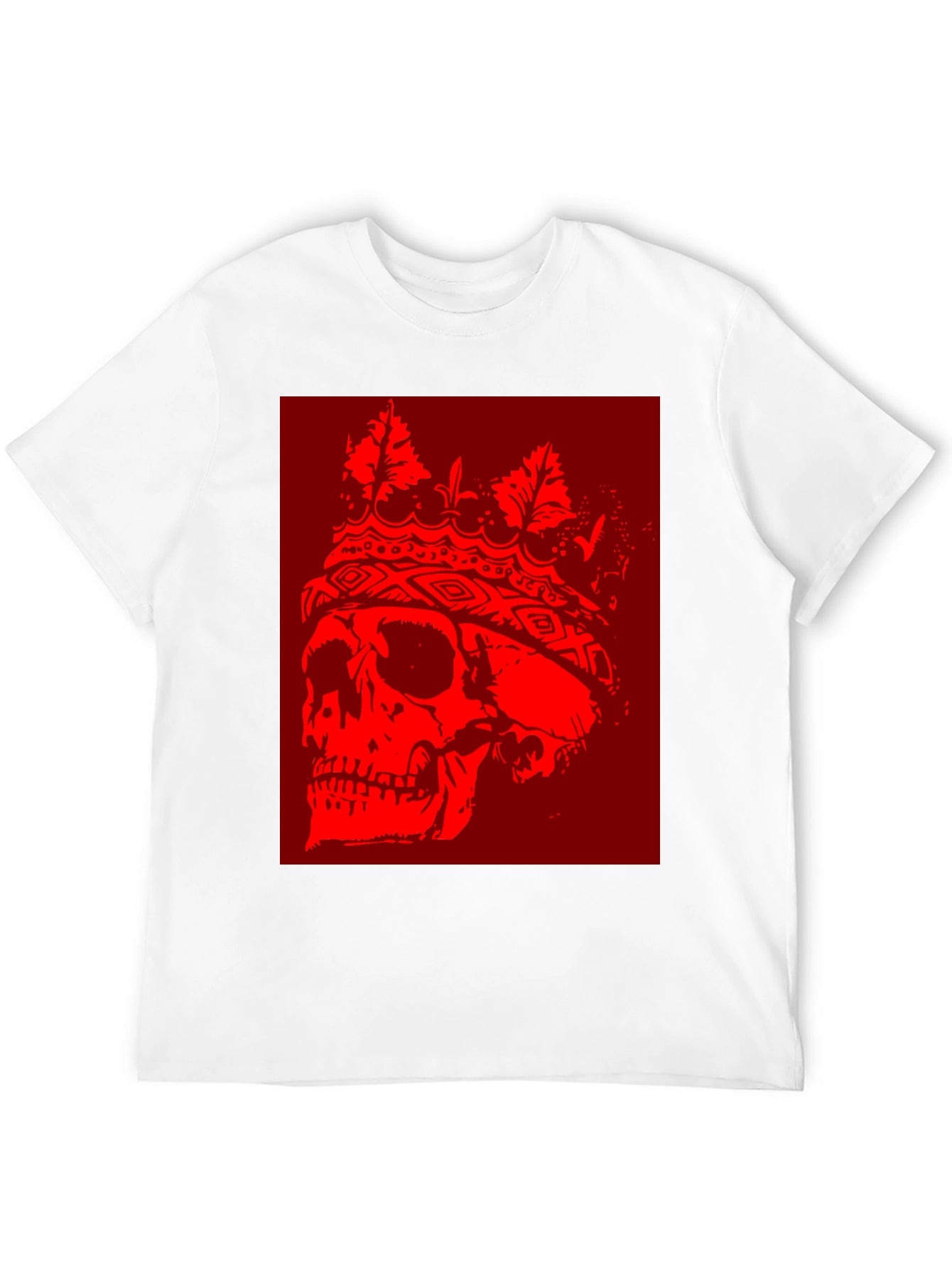 Skull King Graphic T-Shirt - Bold Red Design