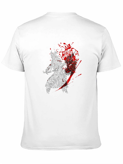 Graphic Print Crew Neck T-Shirt - Dark
