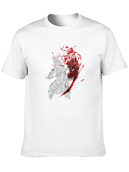 Graphic Print Crew Neck T-Shirt - Dark