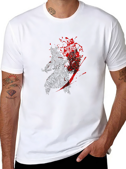 Graphic Print Crew Neck T-Shirt - Dark