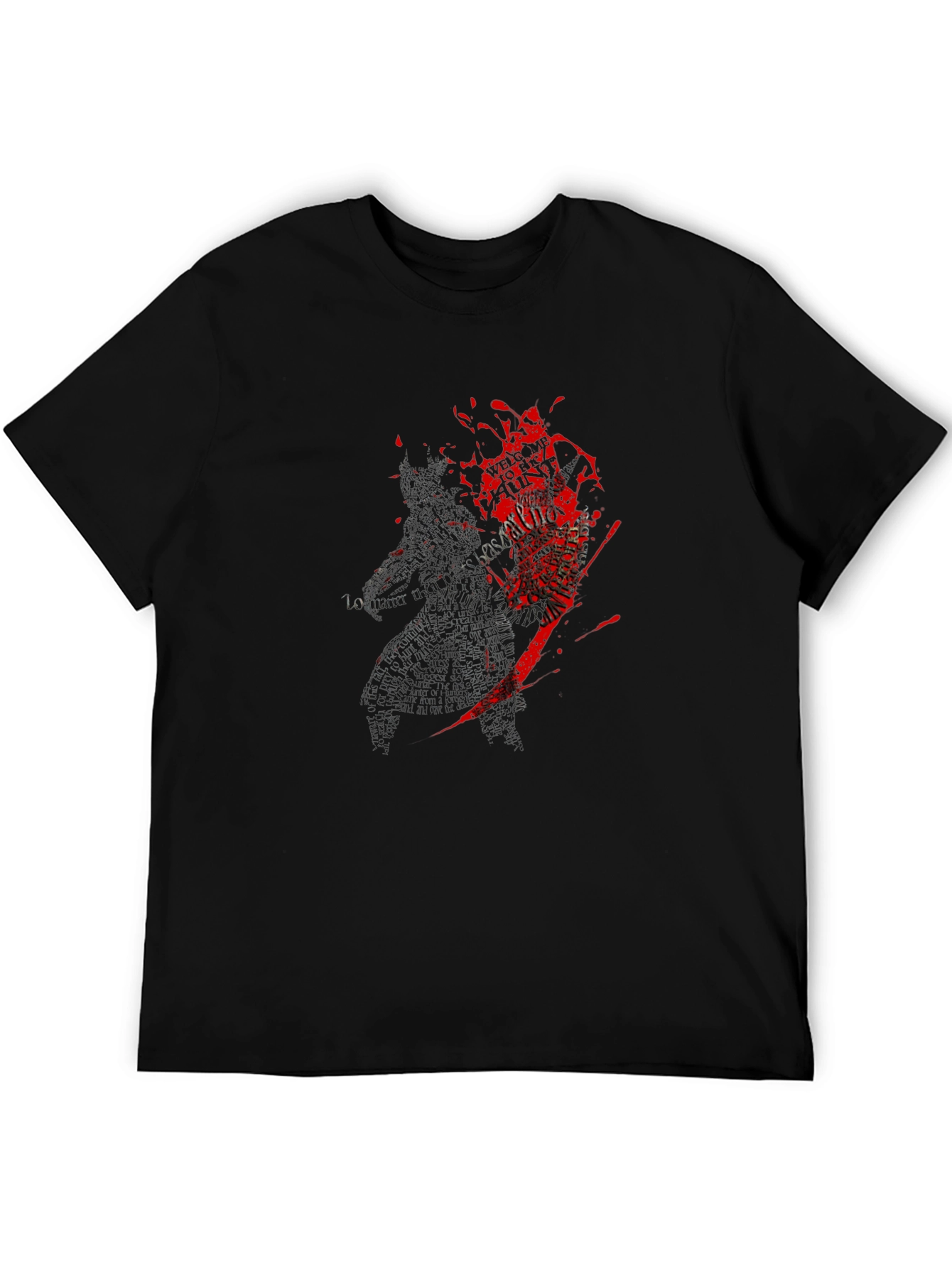 Graphic Print Crew Neck T-Shirt - Dark