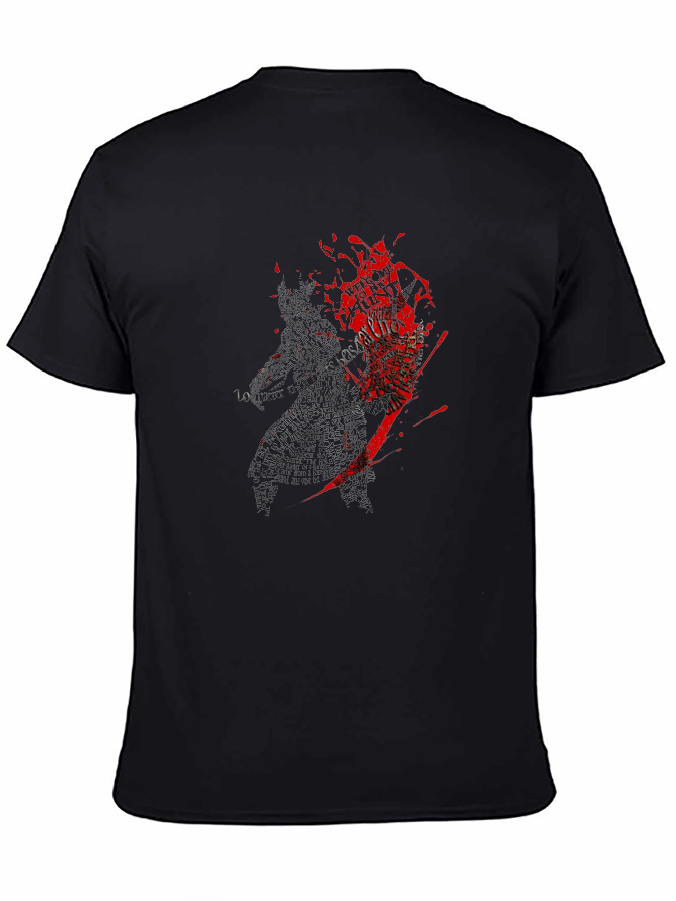 Graphic Print Crew Neck T-Shirt - Dark