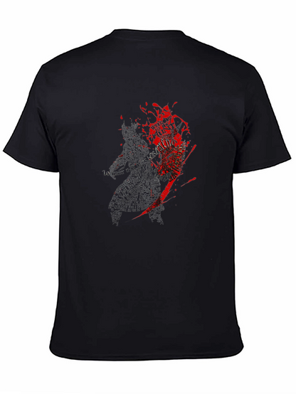 Graphic Print Crew Neck T-Shirt - Dark