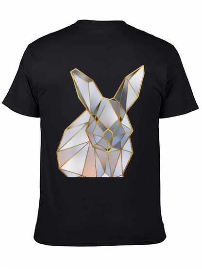 Geometric Rabbit Graphic Tee - Modern Style