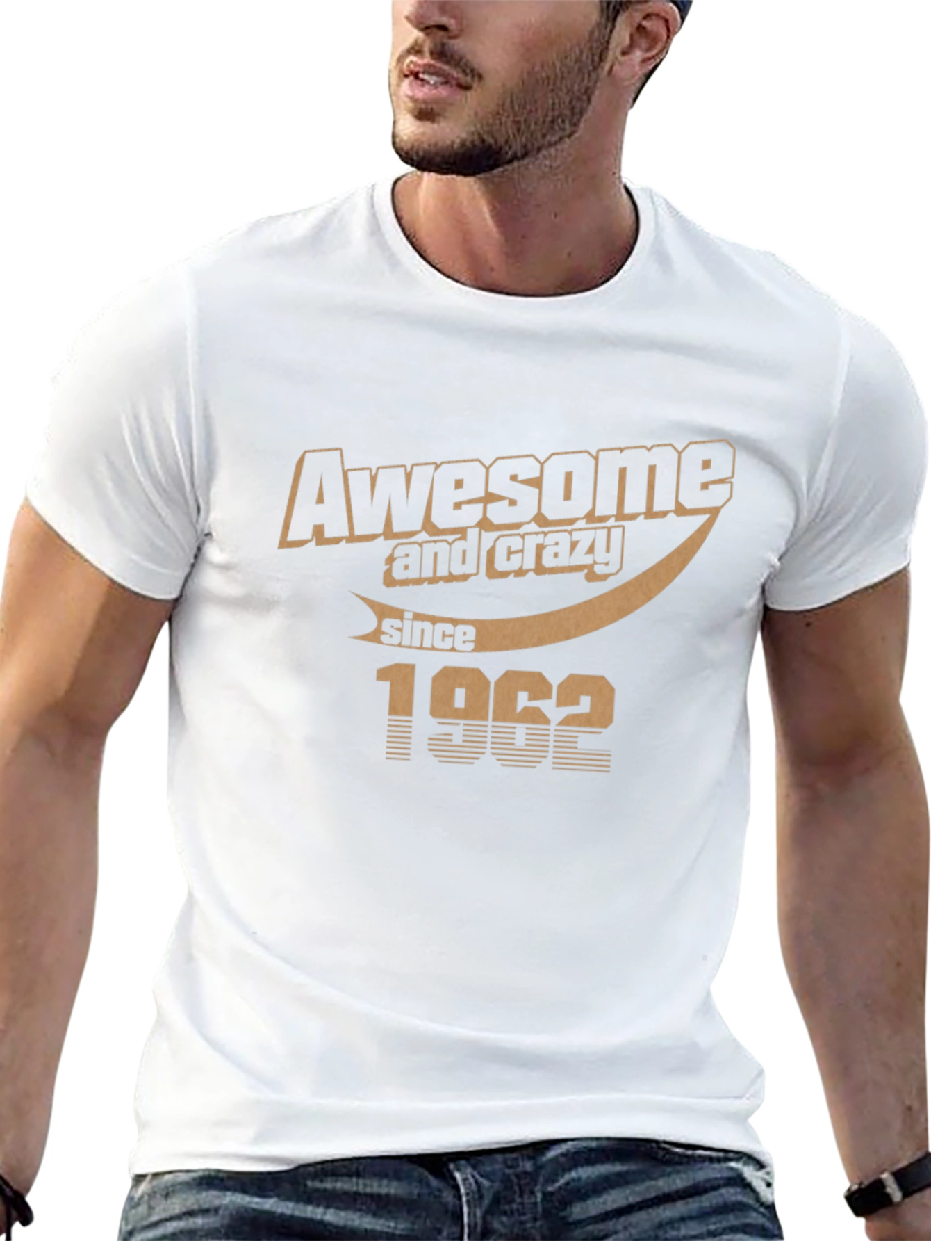 Awesome & Crazy Since 1962 Black Graphic T-Shirt
