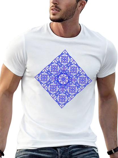 Geometric Diamond Print Tee - Modern Graphic T-Shirt