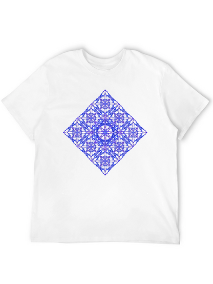 Geometric Diamond Print Tee - Modern Graphic T-Shirt