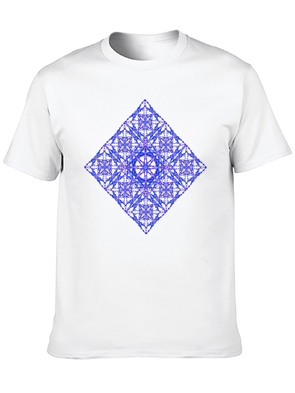 Geometric Diamond Print Tee - Modern Graphic T-Shirt