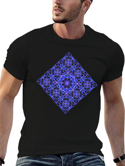 Geometric Diamond Print Tee - Modern Graphic T-Shirt