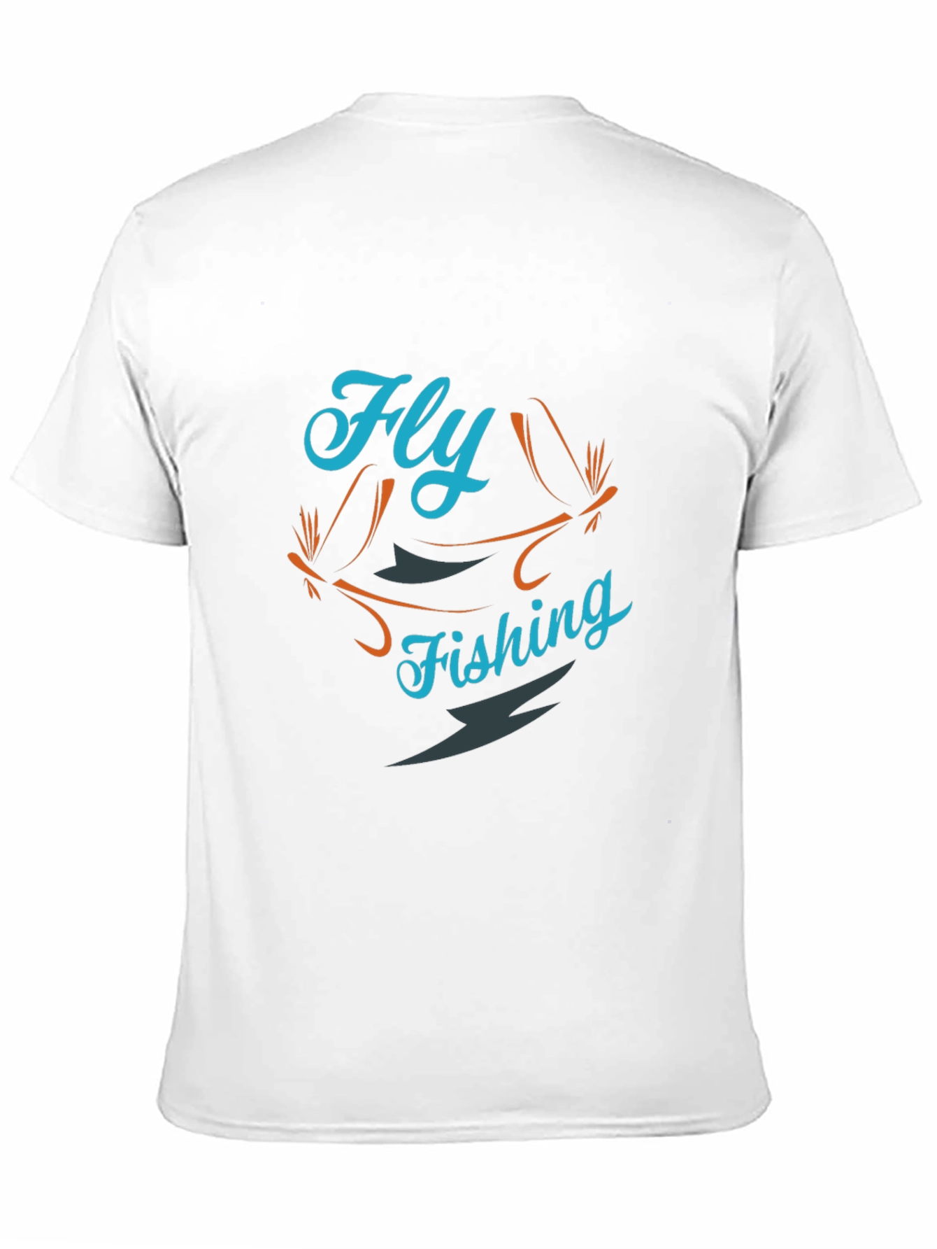 Fly Fishing Graphic Tee - Black Cotton T-Shirt