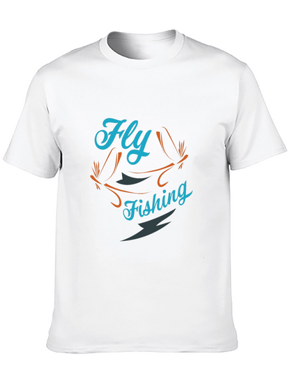 Fly Fishing Graphic Tee - Black Cotton T-Shirt