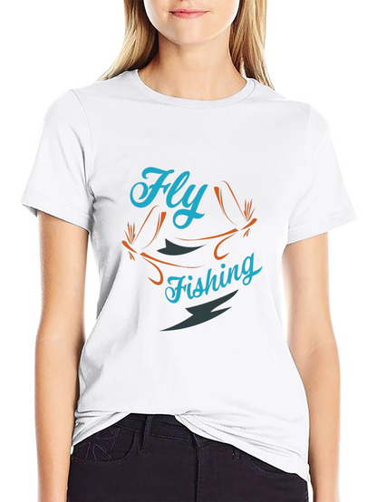 Fly Fishing Graphic Tee - Black Cotton T-Shirt