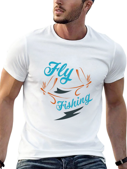 Fly Fishing Graphic Tee - Black Cotton T-Shirt