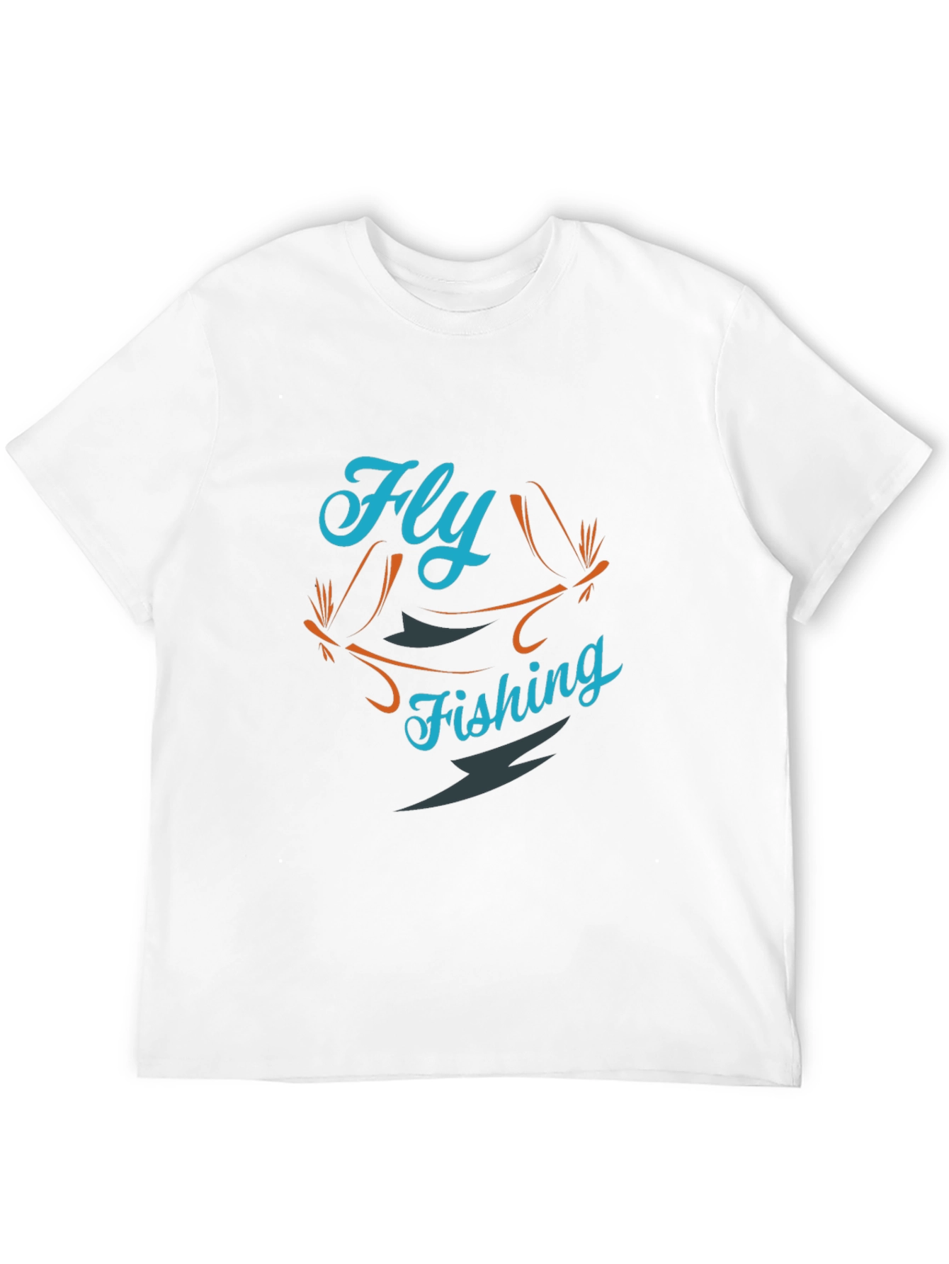 Fly Fishing Graphic Tee - Black Cotton T-Shirt