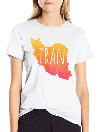 Iran Map Graphic Print T-Shirt