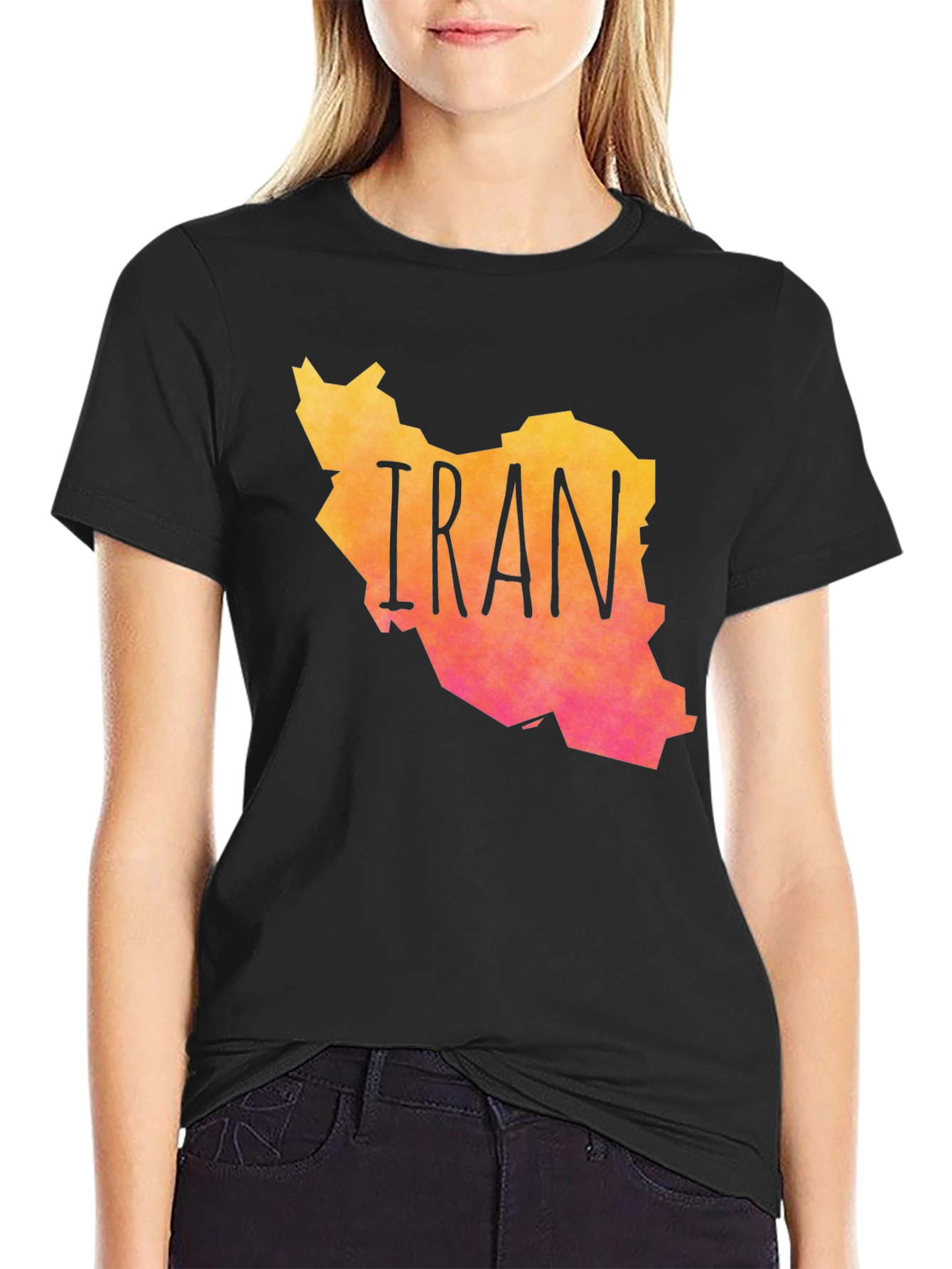 Iran Map Graphic Print T-Shirt