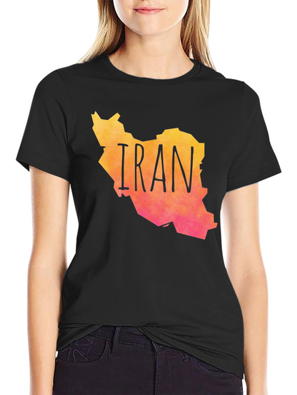 Iran Map Graphic Print T-Shirt