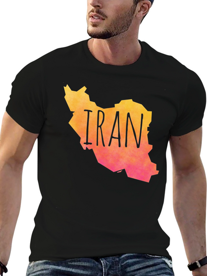 Iran Map Graphic Print T-Shirt
