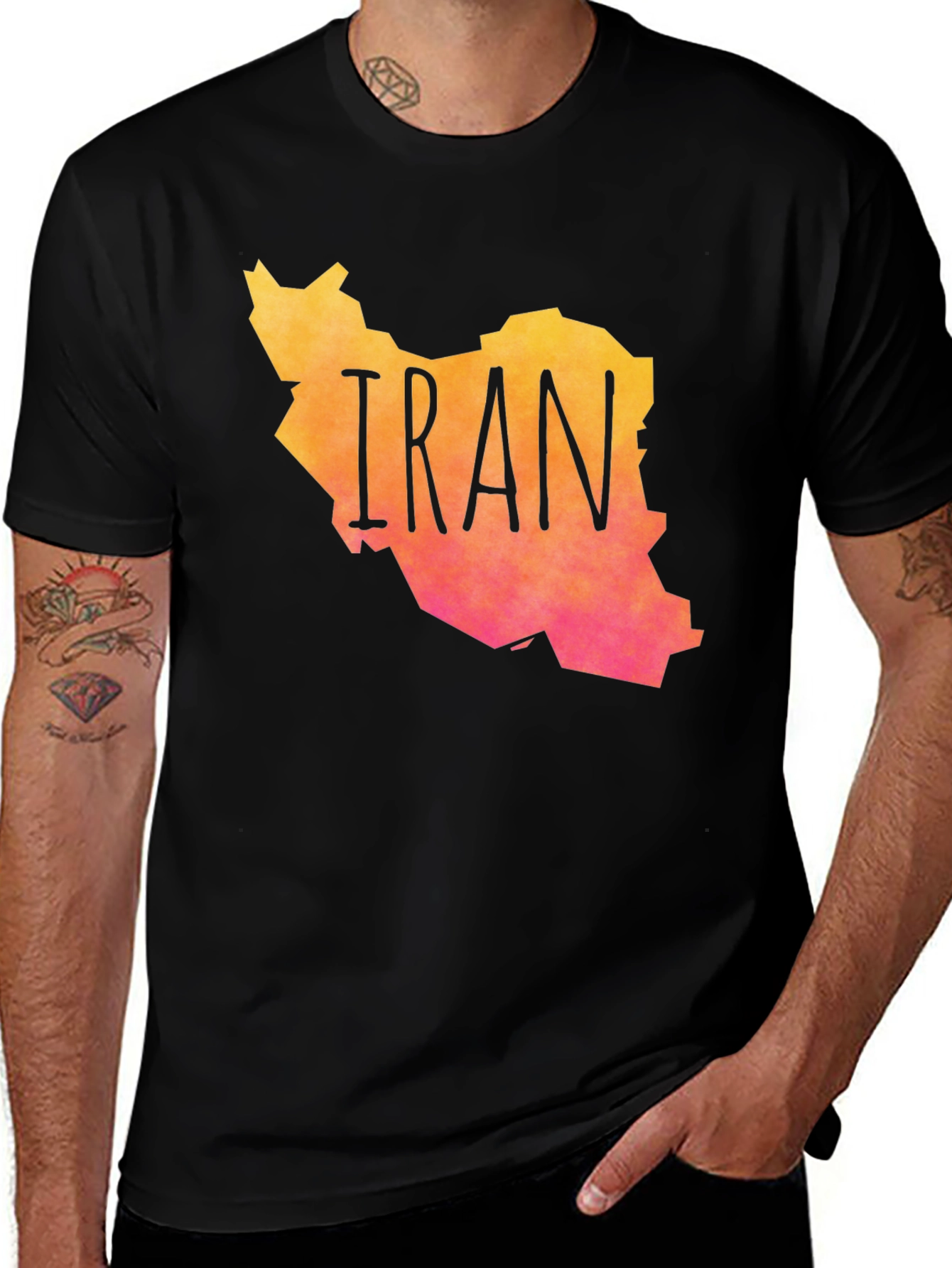 Iran Map Graphic Print T-Shirt