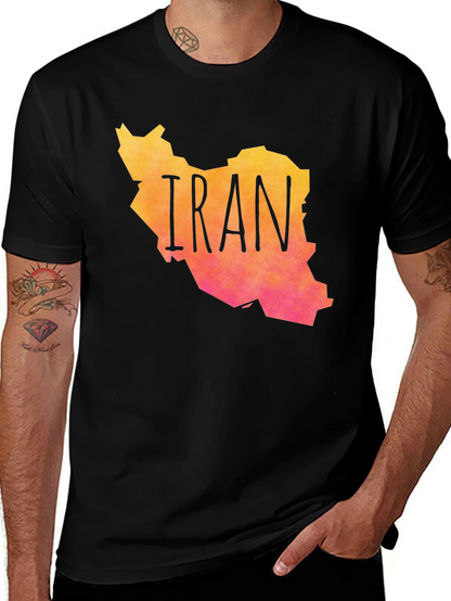 Iran Map Graphic Print T-Shirt