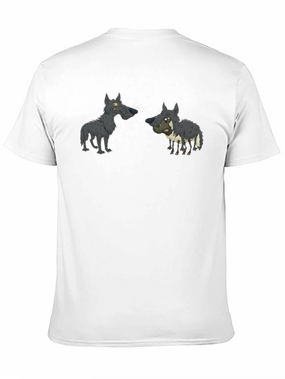 Cartoon Wolf Pack T-Shirt - Black