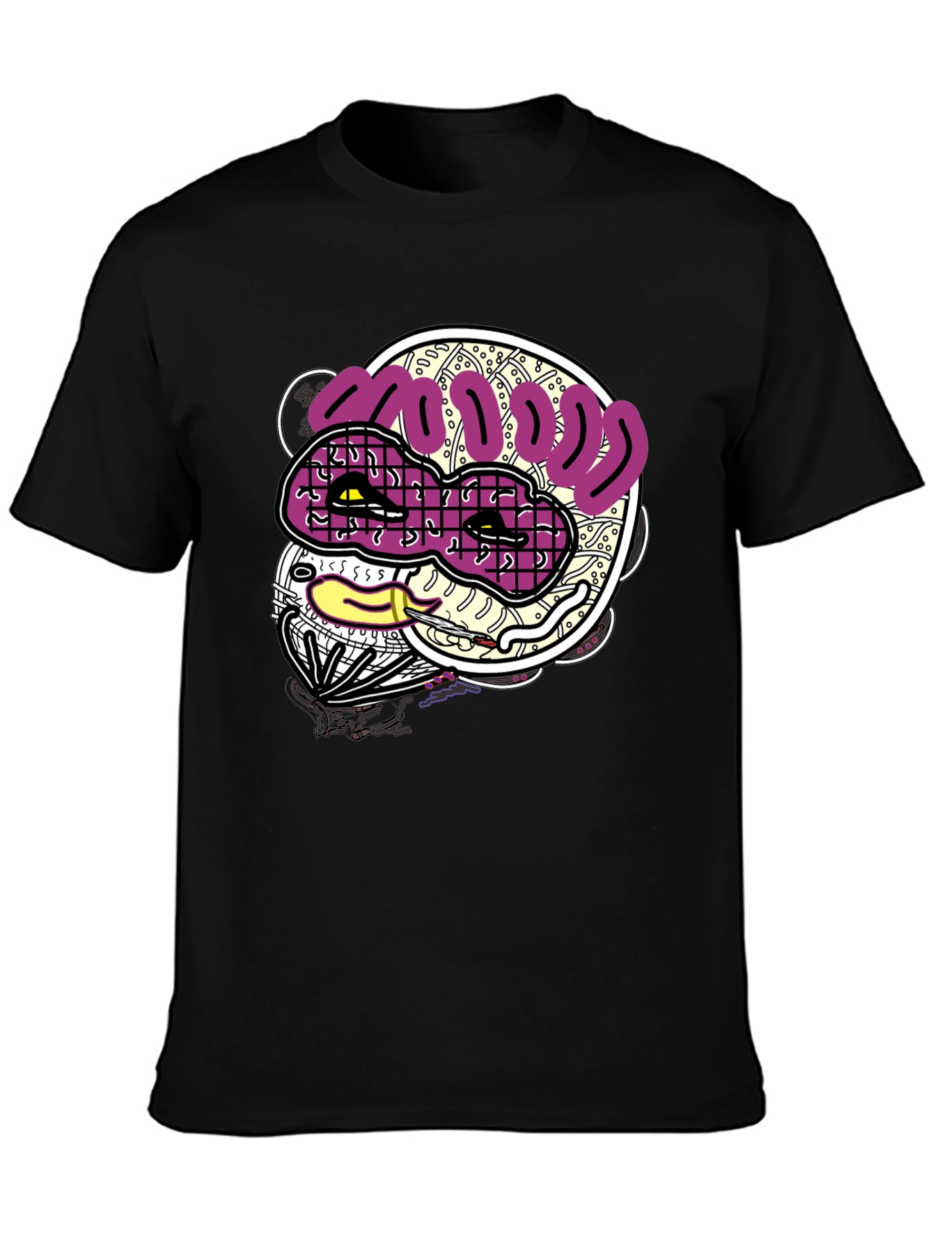 Funky Graphic Print Black T-Shirt