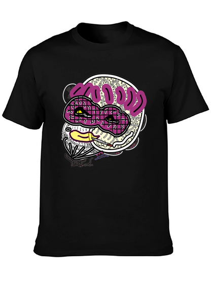 Funky Graphic Print Black T-Shirt