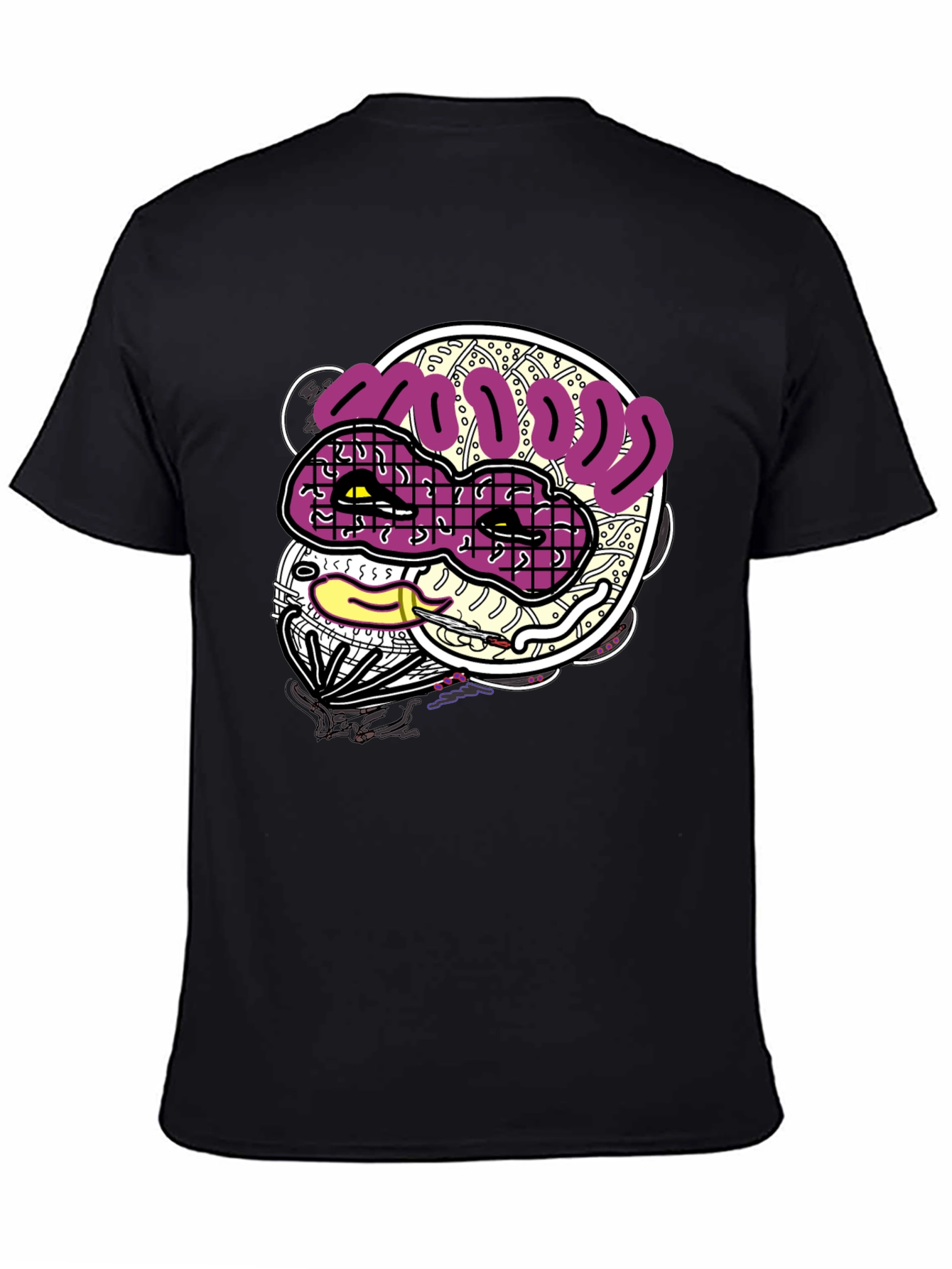 Funky Graphic Print Black T-Shirt