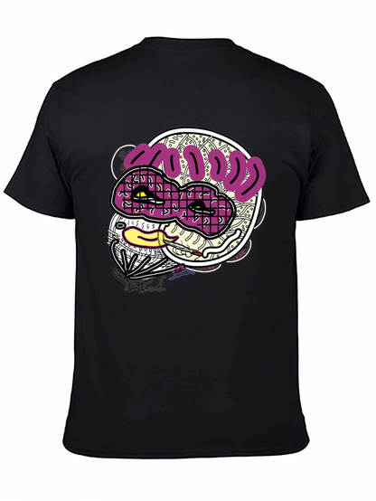 Funky Graphic Print Black T-Shirt