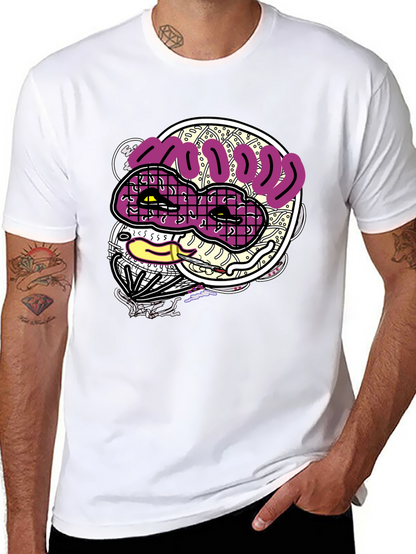 Funky Graphic Print Black T-Shirt
