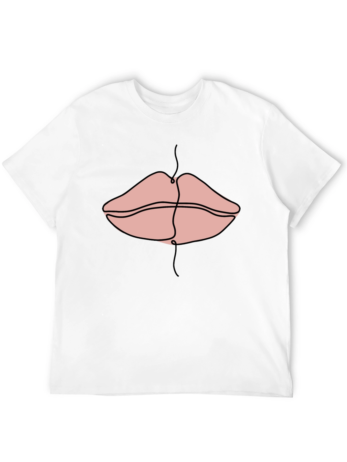 Line Art Lips Graphic Print Tee