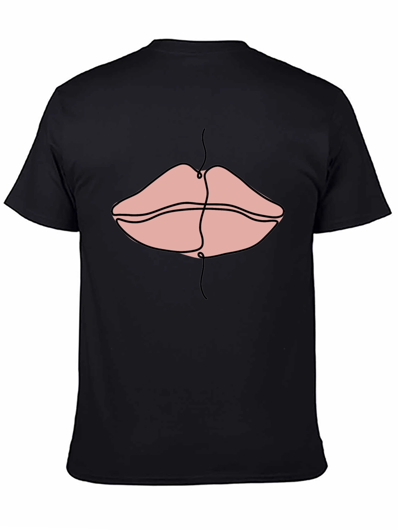 Line Art Lips Graphic Print Tee