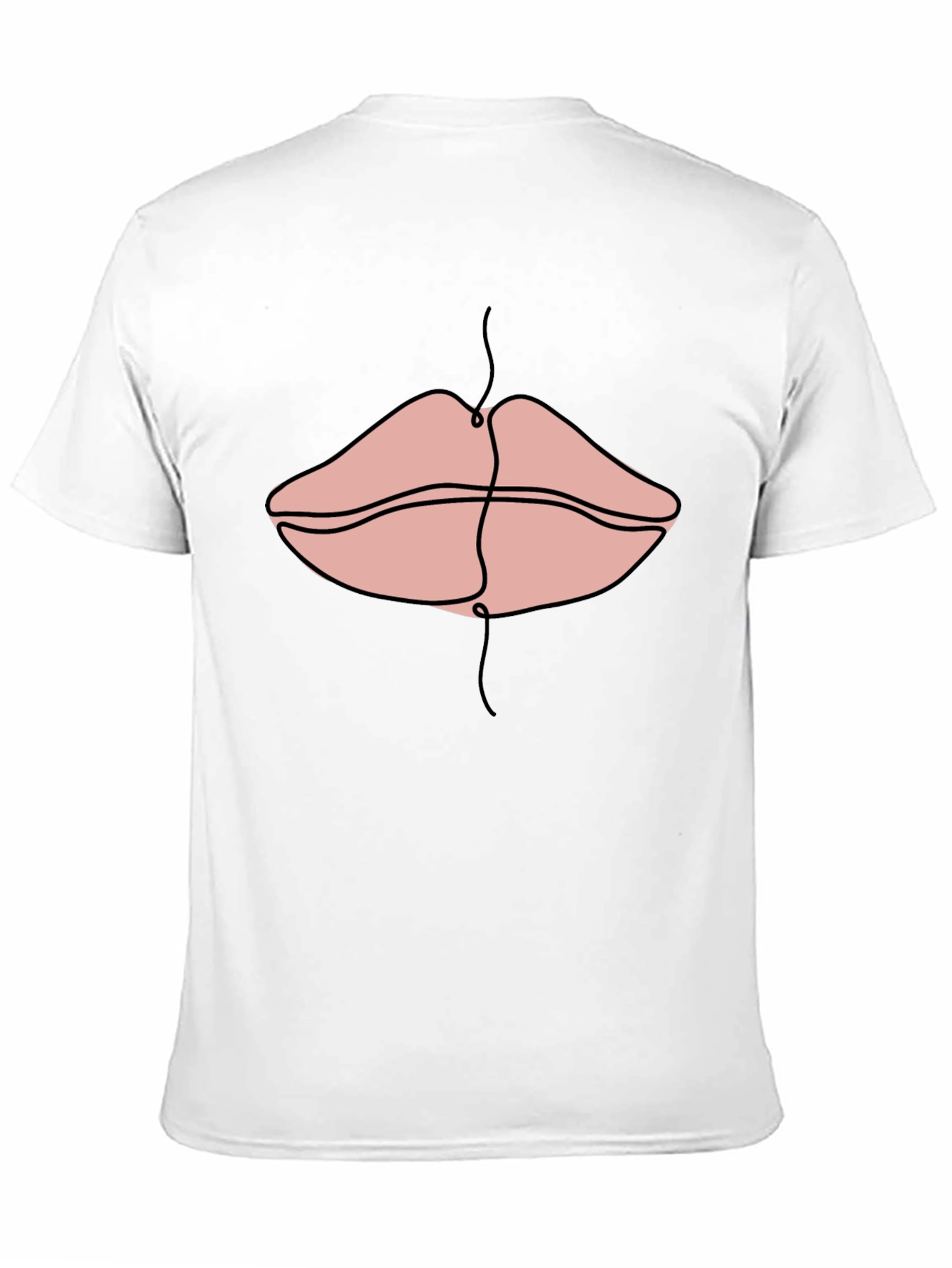 Line Art Lips Graphic Print Tee