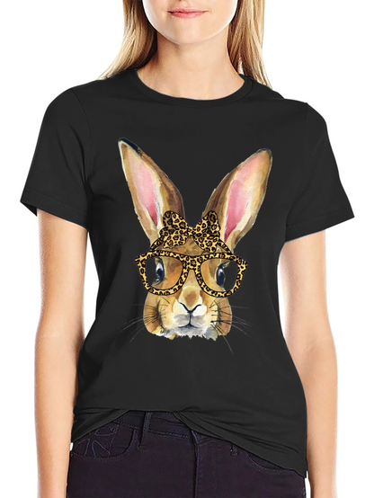 Funny Bunny Leopard Print T-Shirt