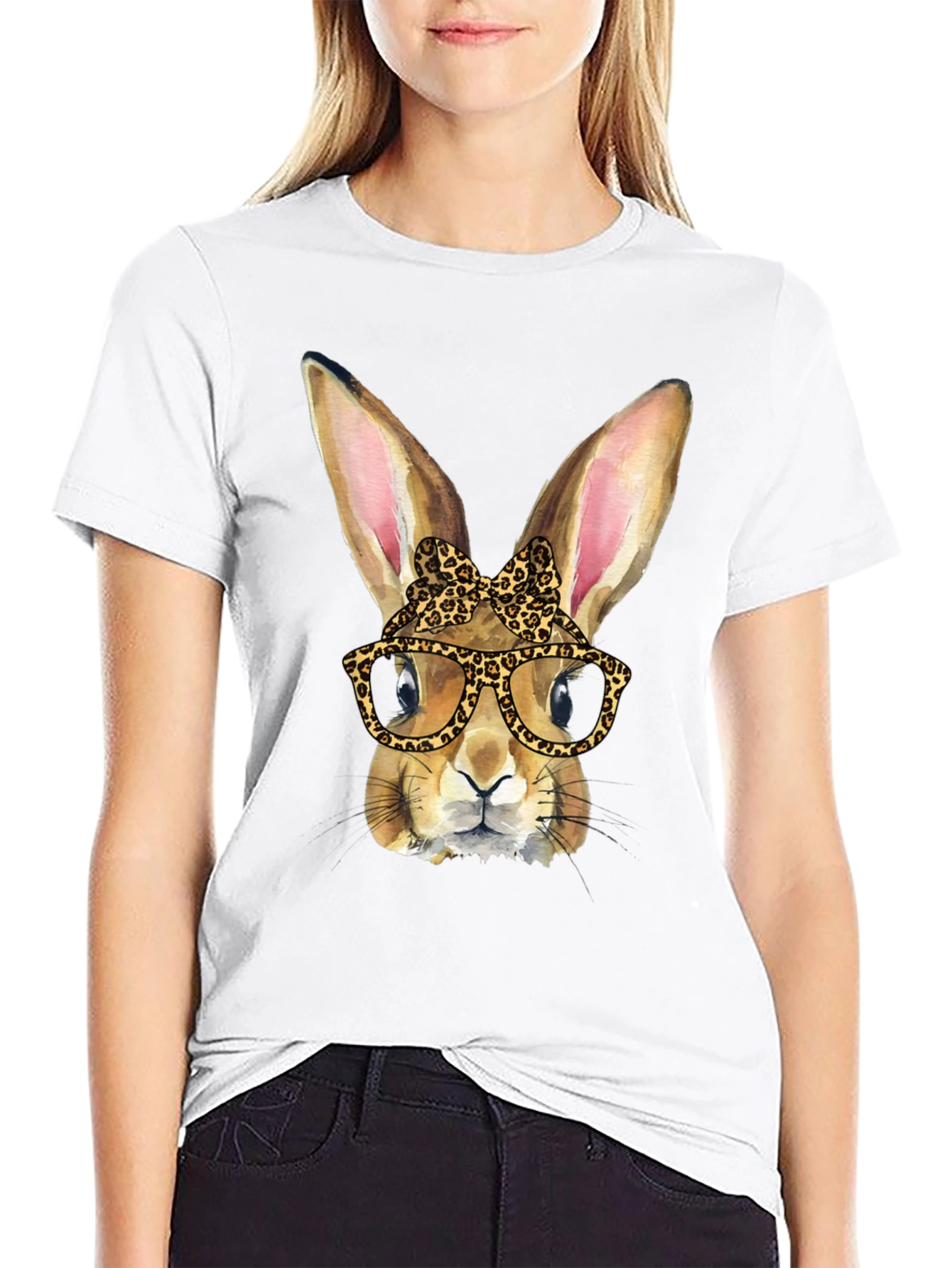 Funny Bunny Leopard Print T-Shirt