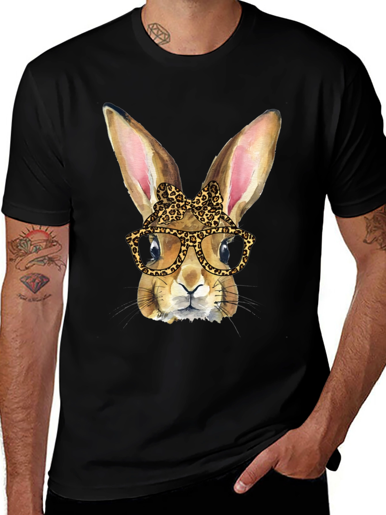 Funny Bunny Leopard Print T-Shirt