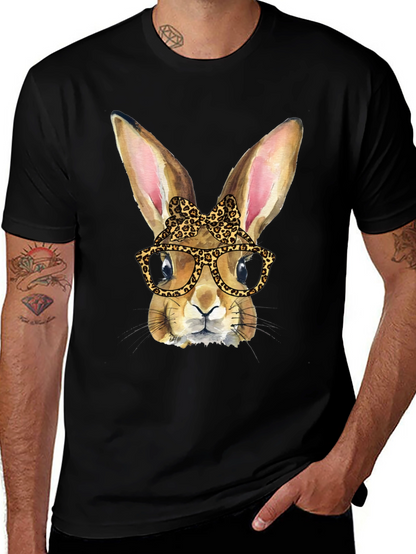Funny Bunny Leopard Print T-Shirt
